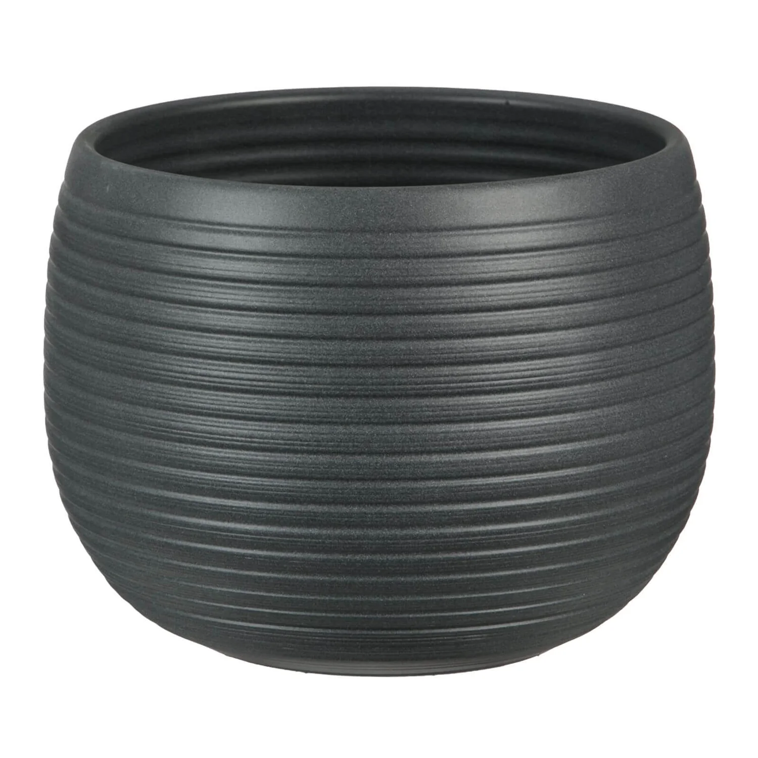 Graphite Stone Plant Pot - 18cm 1 Graphite Stone Plant Pot - 18cm