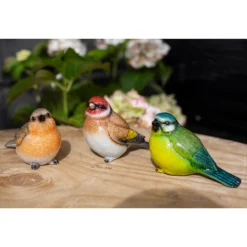 None Resin Blue Tit, Chaffinch & Robin Birds -Garden Decoration 12832873 7575025282540384