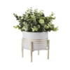 Potted Plant - White With Gold Legs