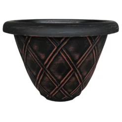 Westminster Lattice Round Pot - 33cm -Garden Decoration 12834659 7894833167559987
