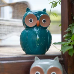 Ceramic Owl Garden Ornament - 25cm -Garden Decoration 12890924 3344941774233010
