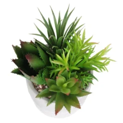 Mixed Succulent In Grey Pot -Garden Decoration 12909503 2024869235594281