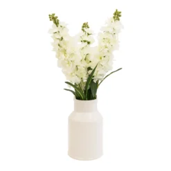 Delphiniums In Ceramic Jug