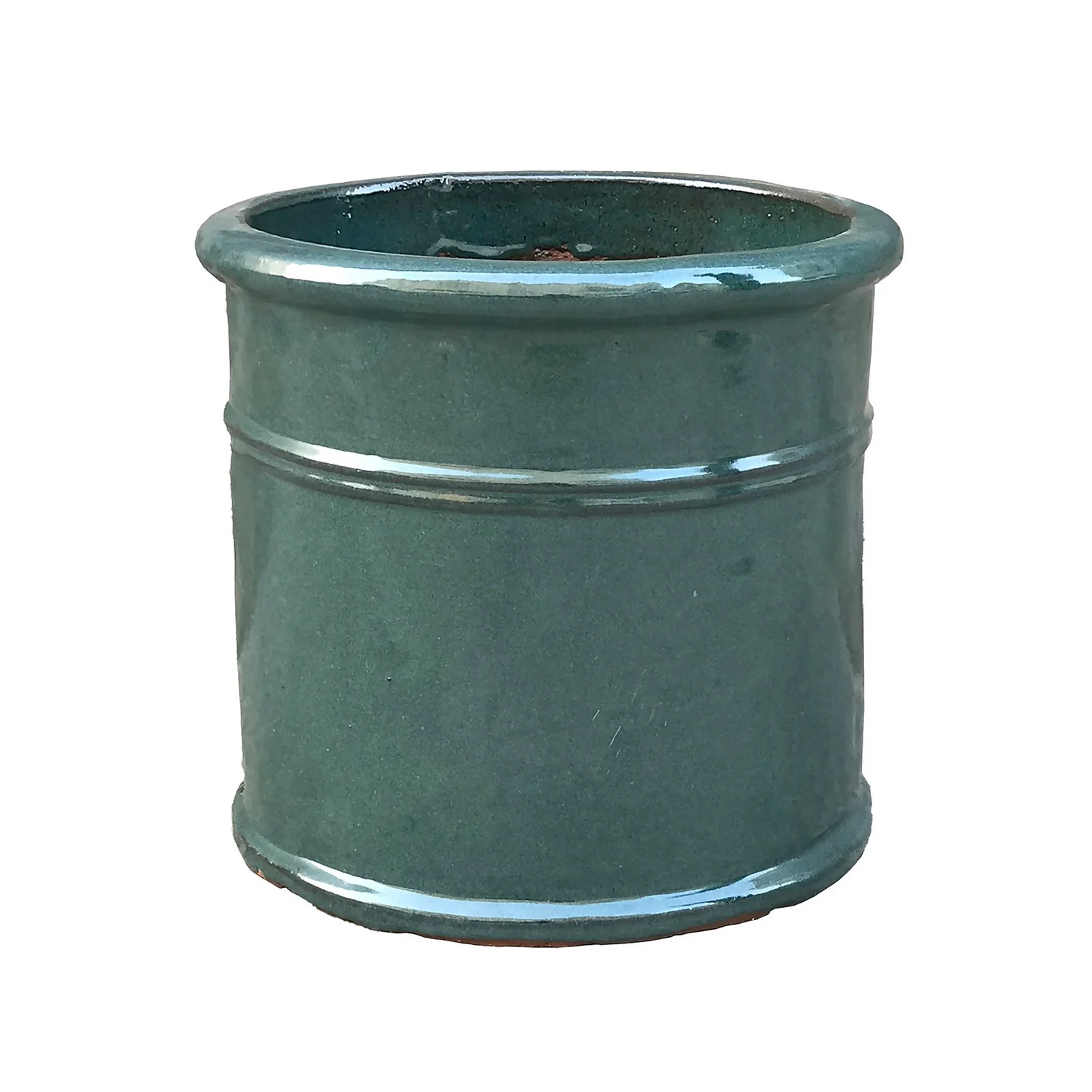 Malay Cylinder Green Plant Pot - 25cm 1 Malay Cylinder Green Plant Pot - 25cm