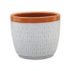 House Beautiful 2 Tone Orange Rim Egg Pot - 25cm