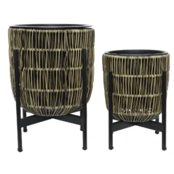 Kate Round Rattan Planter With Legs - Large -Garden Decoration 13222495 2384929320443320