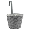 Faux Rattan Hanging Pot - Slate