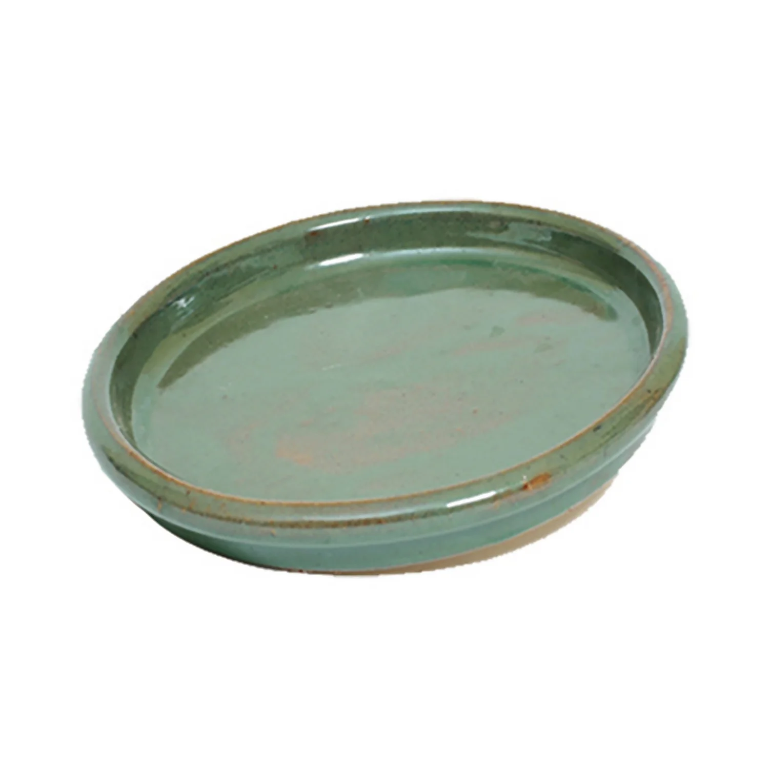 Glazed Chiswick Green Pot Saucer - 22cm 1 Glazed Chiswick Green Pot Saucer - 22cm