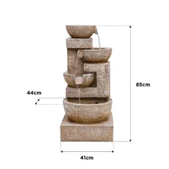 Stylish Fountain Sparkling Bowls Water Feature With LEDs -Garden Decoration 13846048 1414978881037755