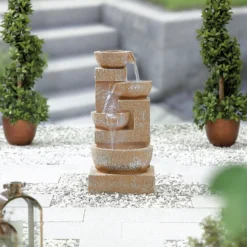 Stylish Fountain Sparkling Bowls Water Feature With LEDs -Garden Decoration 13846048 2824971880480515