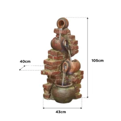 Stylish Fountain Flowing Jugs Water Feature With LEDs 5 Stylish Fountain Flowing Jugs Water Feature With LEDs -Garden Decoration 13846053 1464978881021036