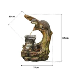 Stylish Fountain Otters Element Water Feature With LEDs -Garden Decoration 13846070 1334978880968539