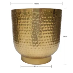 Hammered Brass Indoor Plant Pot - 16cm -Garden Decoration 13887185 1204999809918699