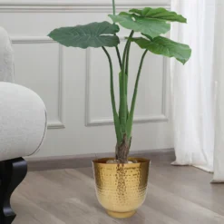 Hammered Brass Indoor Plant Pot - 16cm -Garden Decoration 13887185 1744999810045341