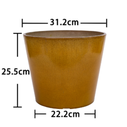 Glazed Finish Planter Mustard 30cm -Garden Decoration 13928631 4555001956102022