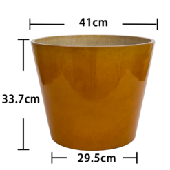 Glazed Finish Planter Mustard 40cm -Garden Decoration 13928632 8965001956156202