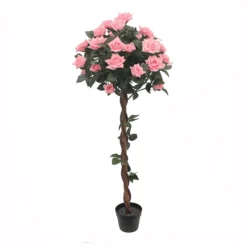 Artificial Pink Standard Rose - 120cm
