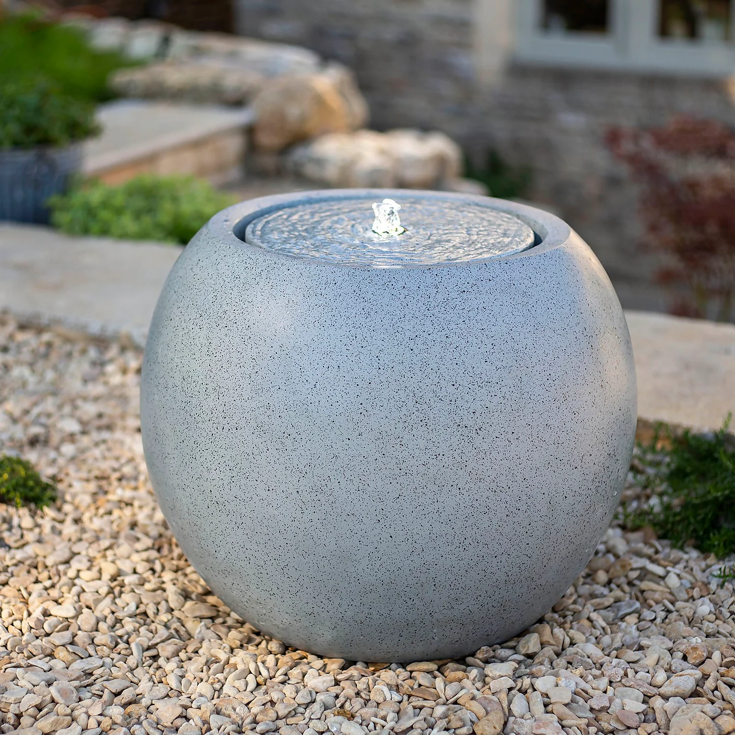 Stylish Fountain Nara Ripple Garden Water Feature With LEDs 2 Stylish Fountain Nara Ripple Garden Water Feature With LEDs - Image 2