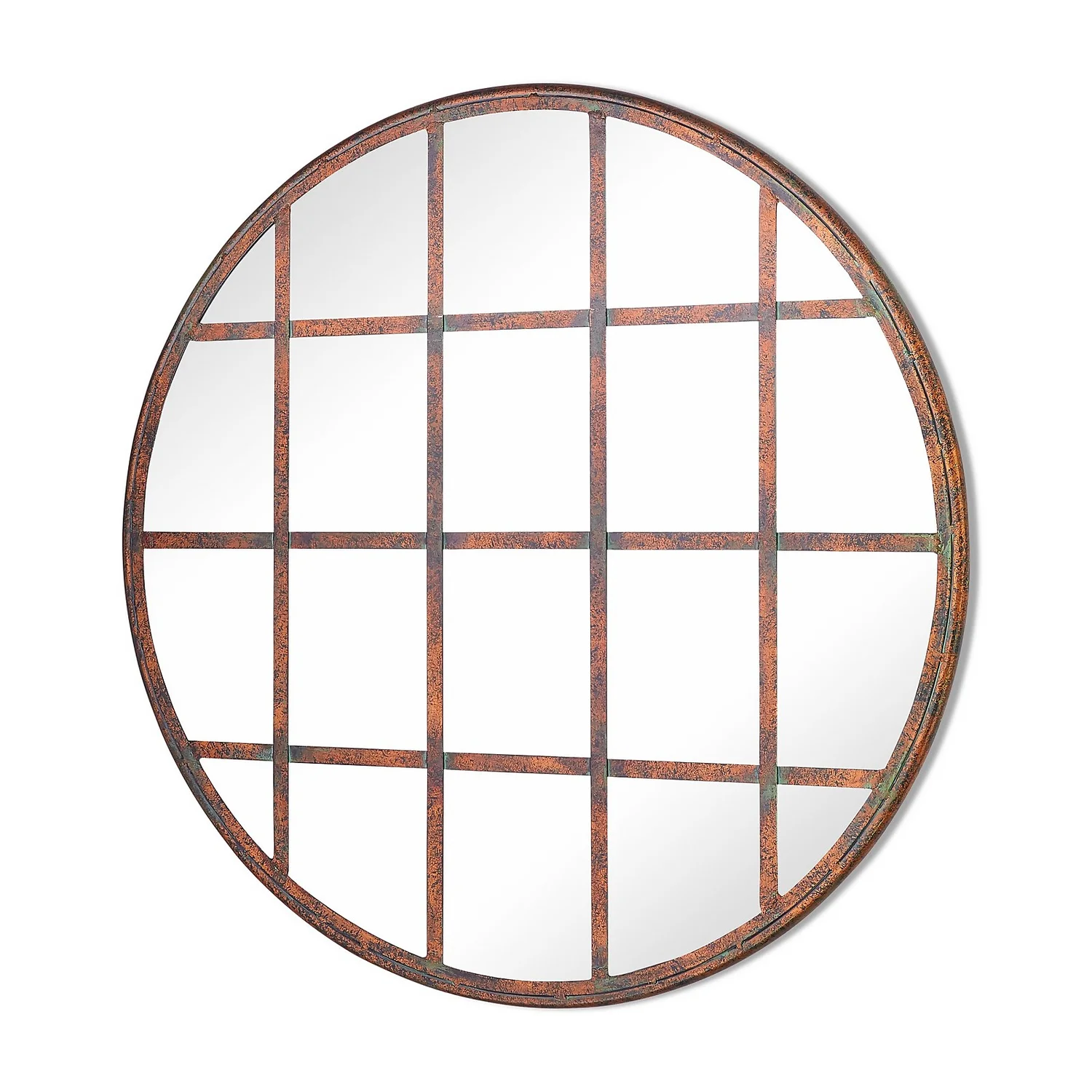 MirrorOutlet Metal Round Decorative Window Garden Mirror - 80cm 1 MirrorOutlet Metal Round Decorative Window Garden Mirror - 80cm