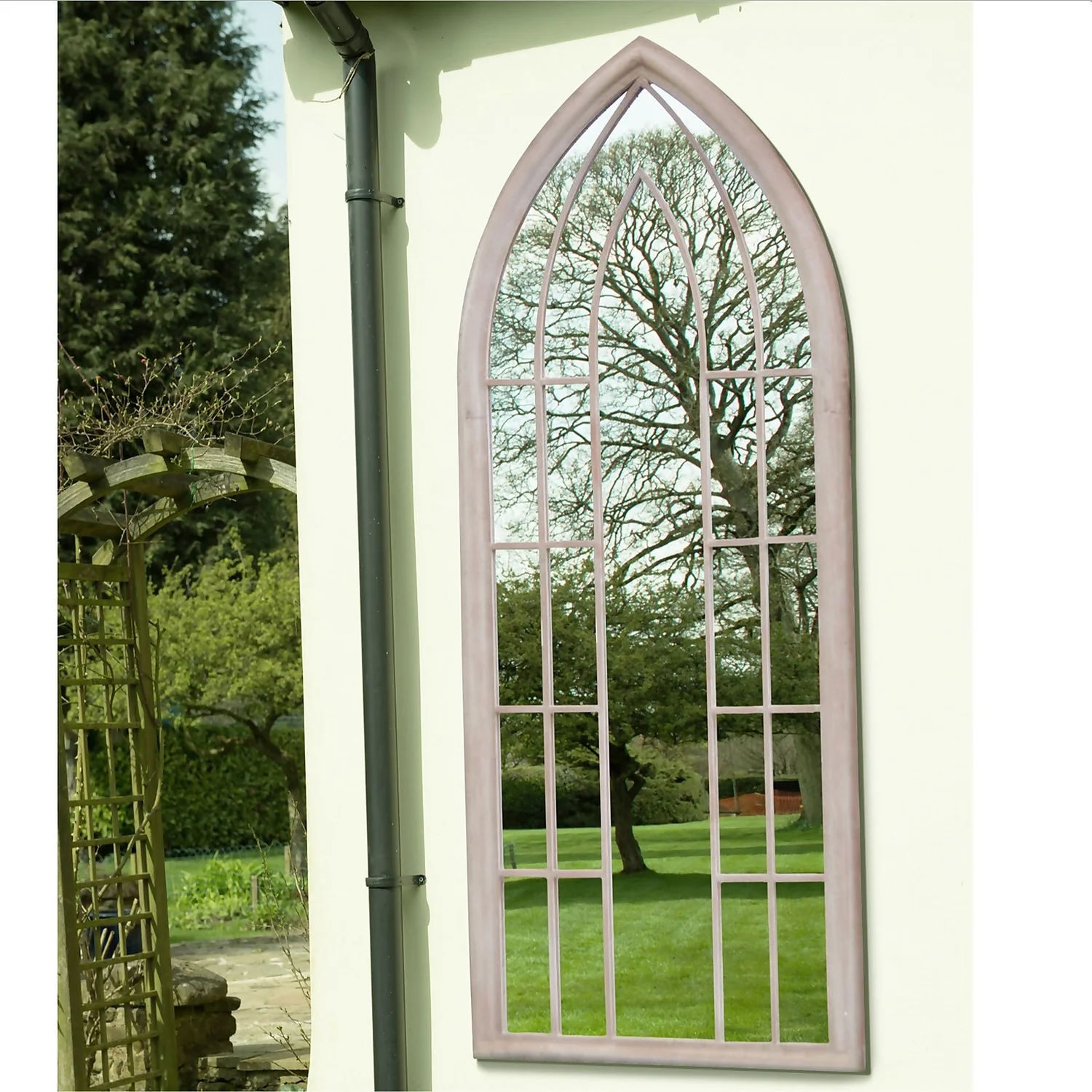 MirrorOutlet Somerley Sunflower Gothic Arch Large Garden Mirror - 150x61 Cm 4 MirrorOutlet Somerley Sunflower Gothic Arch Large Garden Mirror - 150x61 Cm - Image 4