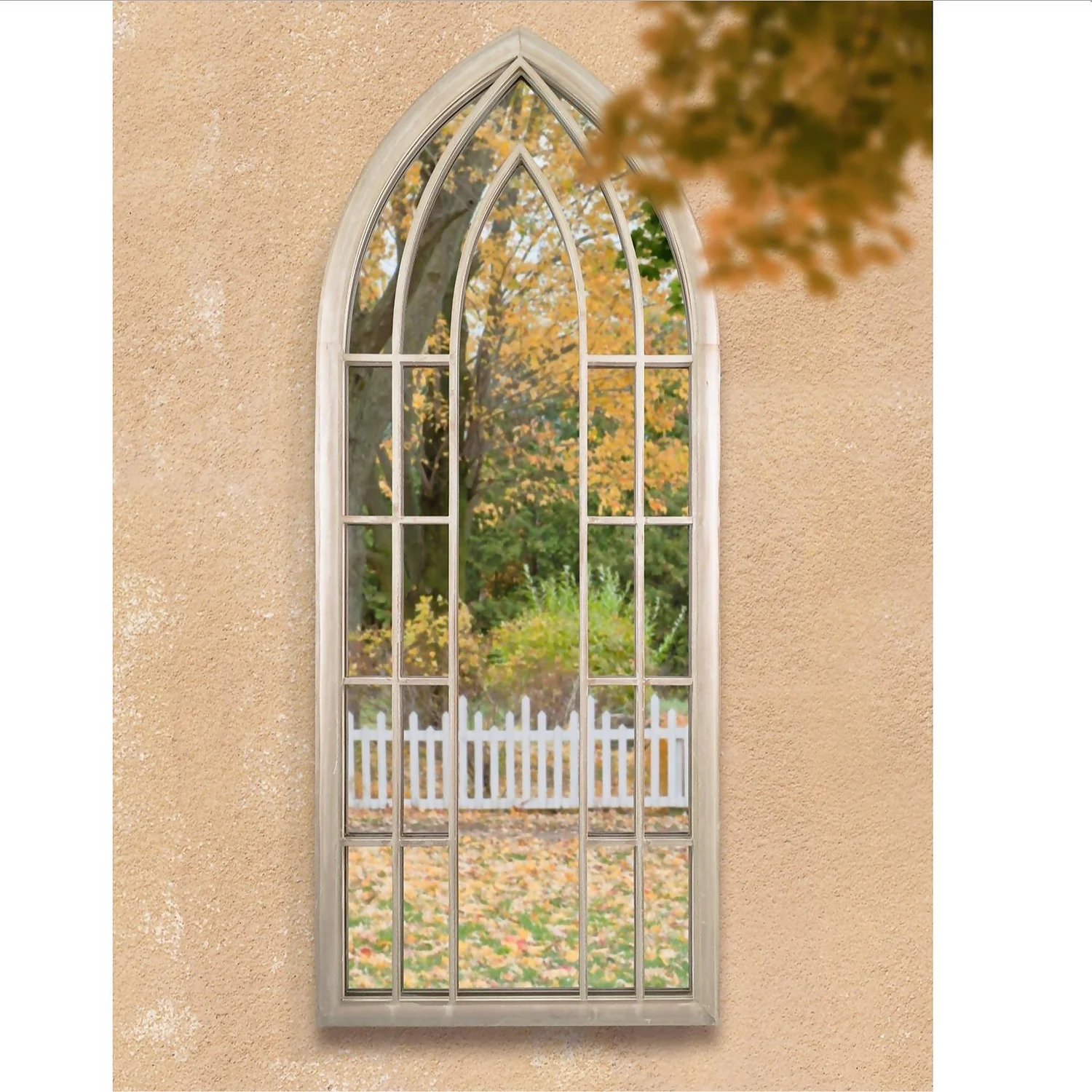 MirrorOutlet Somerley Sunflower Gothic Arch Large Garden Mirror - 150x61 Cm 3 MirrorOutlet Somerley Sunflower Gothic Arch Large Garden Mirror - 150x61 Cm - Image 3