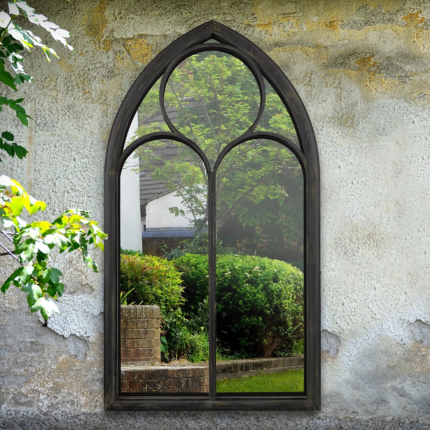 MirrorOutlet Black Somerley Chapel Arch Extra Large Metal Garden Mirror - 150x81cm 2 MirrorOutlet Black Somerley Chapel Arch Extra Large Metal Garden Mirror - 150x81cm - Image 2