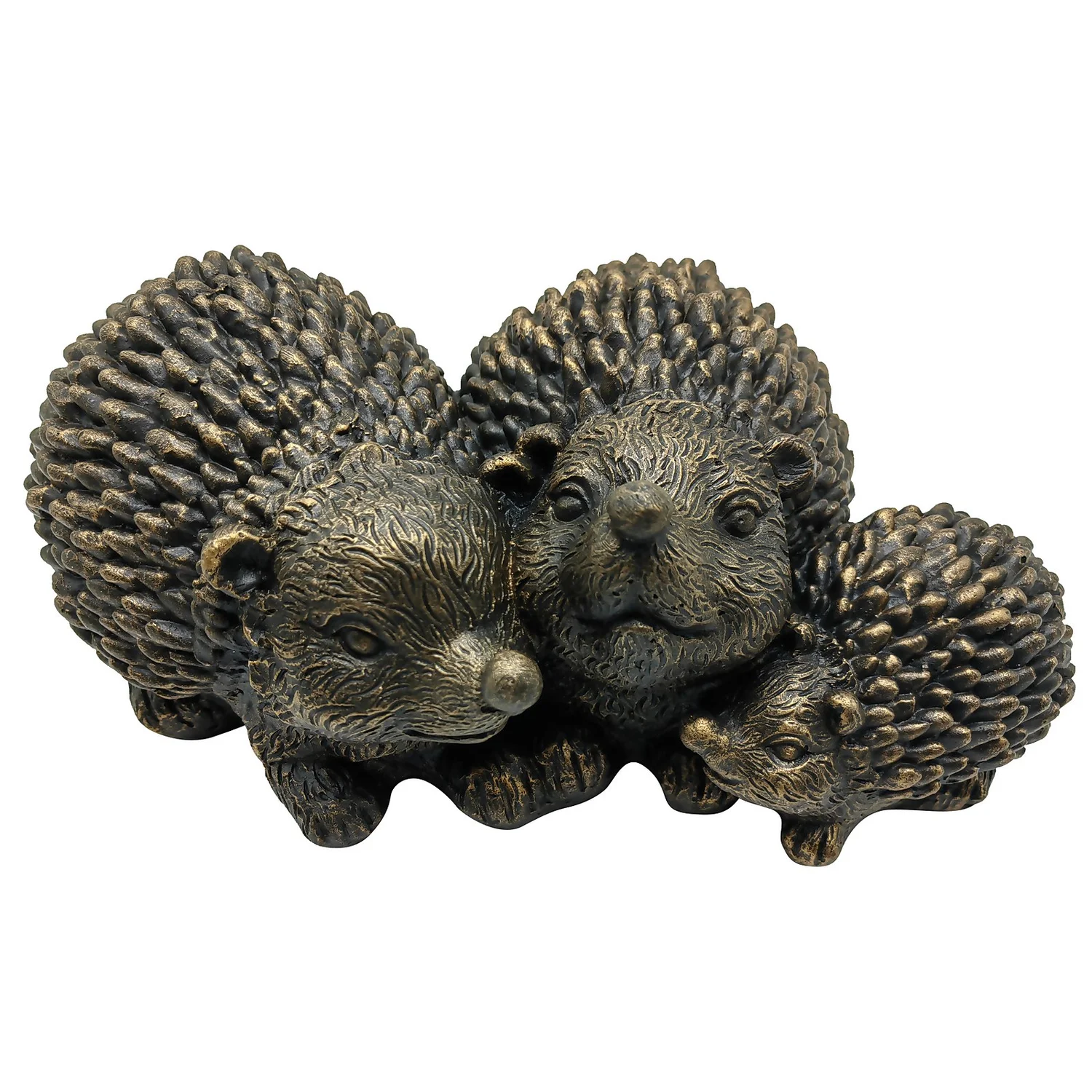 Bronze Look Hedgehog Family Garden Ornament 1 Bronze Look Hedgehog Family Garden Ornament