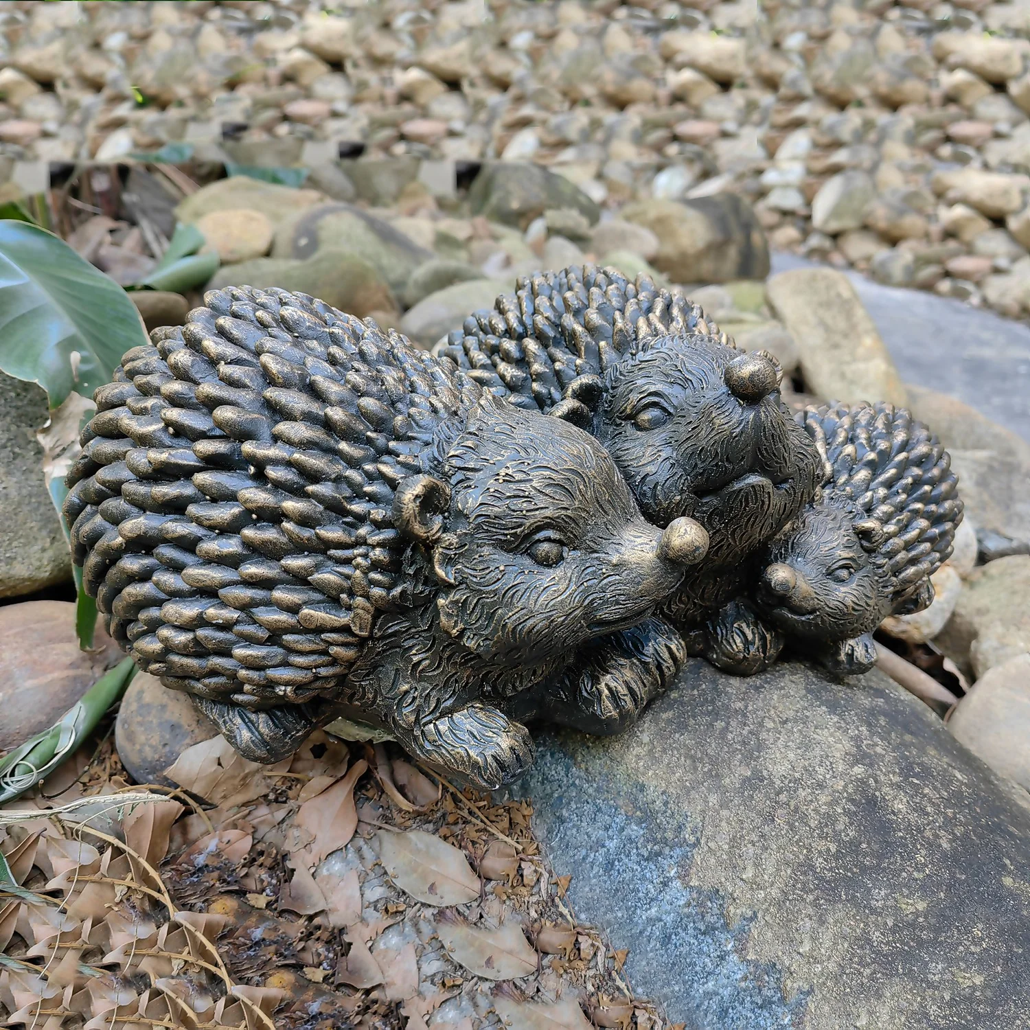 Bronze Look Hedgehog Family Garden Ornament 6 Bronze Look Hedgehog Family Garden Ornament - Image 6