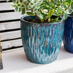 Chiswick Textured Pot Green - 18cm -Garden Decoration 13973631 7305011239350721