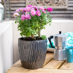 Chiswick Textured Pot Black - 38cm 9 Chiswick Textured Pot Black - 38cm -Garden Decoration 13973633 1895011242848109