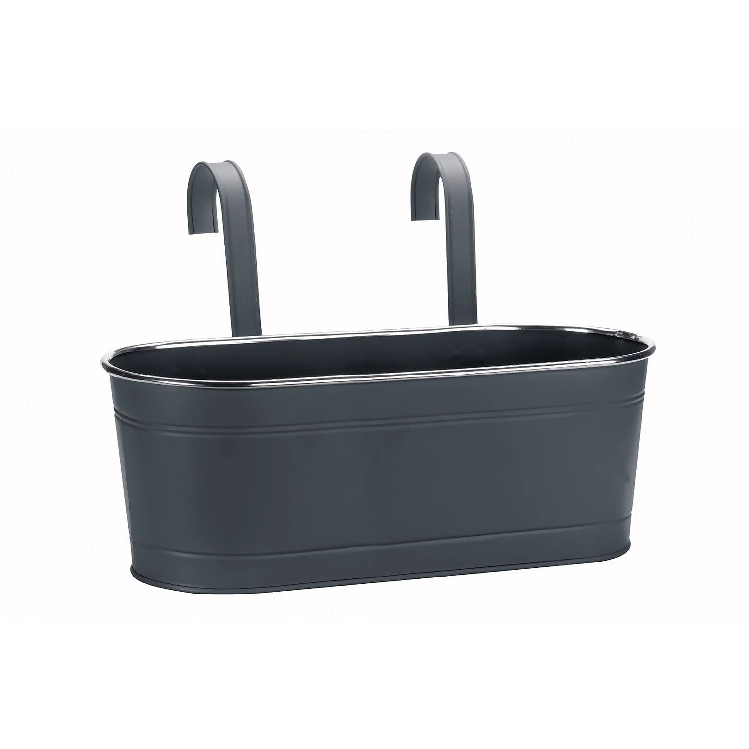 12in Fence And Balcony Hanging Planter - Grey 1 12in Fence And Balcony Hanging Planter - Grey