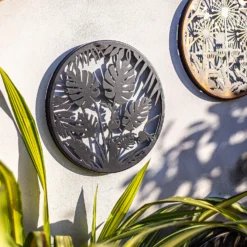 Jungle Leaf Garden Wall Art 35cm - Black -Garden Decoration 13981006 8385005835492067