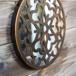 Round Laser Cut Outdoor Mirror 35cm - Bronze -Garden Decoration 13981008 1435005835489778